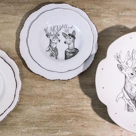 Set y Plato de torta “Buck and Doe”